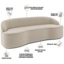 Ver imagem 4 de Sofá 4 Lugares Curvo Sala de Estar Living Lótus D02 Veludo Bege 260 cm C-309 - Lyam Decor