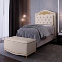 Ver imagem 2 de Cabeceira Cama Box Solteiro 90cm Com Calçadeira Baú Imperial J02 Suede Bege - Mpozenato