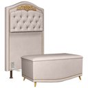 Ver imagem 1 de Cabeceira Cama Box Solteiro 90cm Com Calçadeira Baú Imperial J02 Suede Bege - Mpozenato