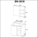 Ver imagem 3 de Gabinete para Banheiro com Espelheira e Cuba BN3618 Branco