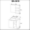 Ver imagem 3 de Gabinete para Banheiro com Espelheira e Cuba BN3619 Laranja/Amendoa/Branco