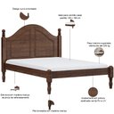 Ver imagem 3 de Cama Casal de Madeira Maciça Provençal para Colchão 138x188 Zahav F06 Café - Lyam Decor