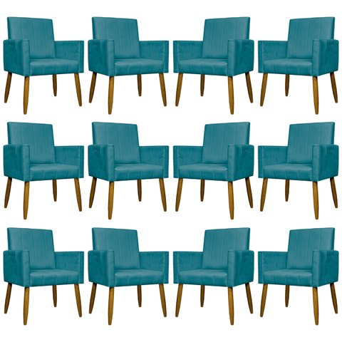 Kit 12 Poltronas Decorativas Mari para Sala Quarto Cores