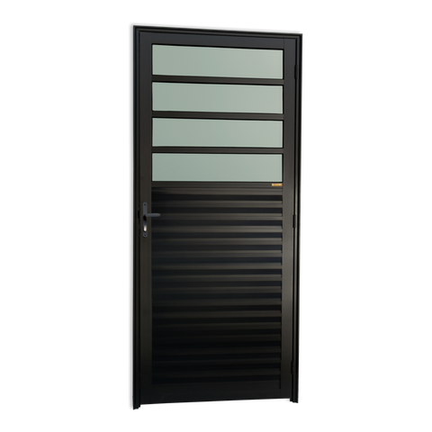 Porta de Cozinha Alumínio 86 Esq V.Boreal Preto Brimak