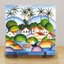 Ver imagem 2 de Quadro em Azulejo de Mesa Tarsila do Amaral 02 Decoração Paisagem