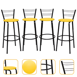 Kit 4 Banquetas para Balcão Bancada Cozinha Bistrô Ilhas Gourmet Bares Banco Flórida Preta - 1