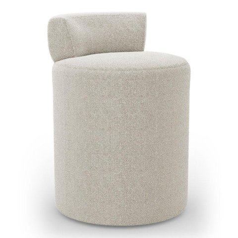 Puff Decorativo Orgânico Living Aegon Minimalista Bouclê Bege - Desk Design