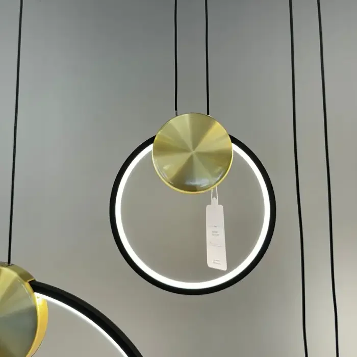 Pendente Led Signo 8w Preto com Dourado Usina Design - 4