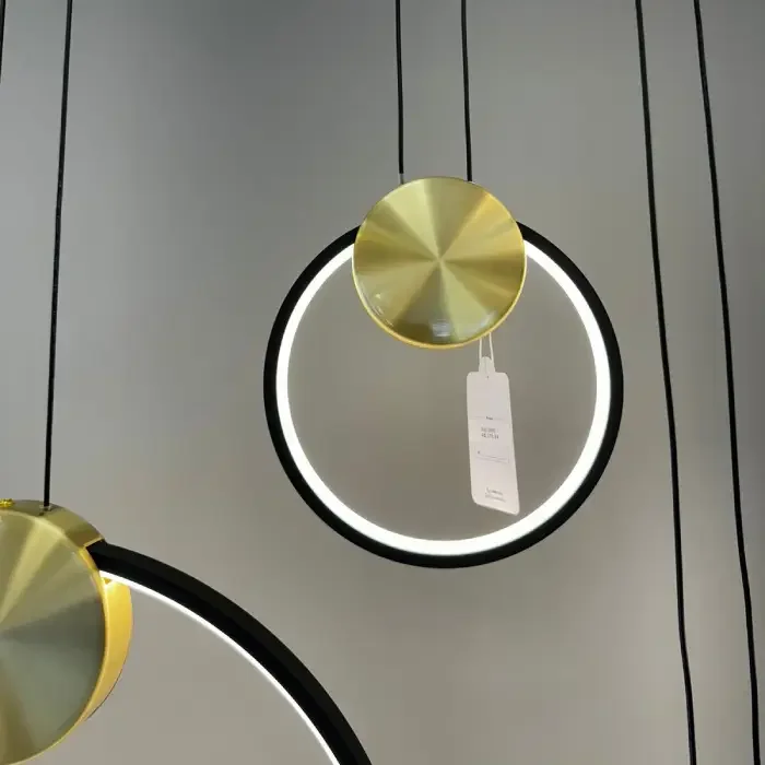 Pendente Led Signo 8w Preto com Dourado Usina Design - 2