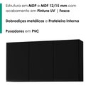 Ver imagem 5 de Armario Aereo 3 Portas 118 cm Suecia Preto Rudk