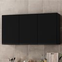 Ver imagem 2 de Armario Aereo 3 Portas 118 cm Suecia Preto Rudk