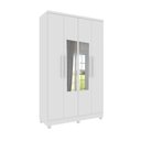 Ver imagem 2 de Guarda Roupa Solteiro com Espelho e pés 4 Portas 2 Gavetas 133cm Amsterdam