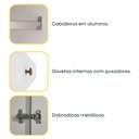 Ver imagem 6 de Guarda Roupa Solteiro com Espelho e Pés 4 Portas 2 Gavetas 133cm Amsterdam Branco/Neve