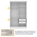 Ver imagem 6 de Guarda Roupa Solteiro com Espelho e pés 4 Portas 2 Gavetas 133cm Amsterdam