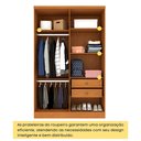 Ver mais imagens de Guarda Roupa Solteiro com Espelho e Pés 4 Portas 2 Gavetas 133cm Amsterdam Bege/Cinamomo