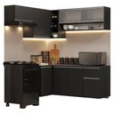 Ver imagem 2 de Armário de Cozinha Completa de Canto Suspenso 325 Cm Preto Nice Madesa 01 Preto