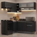 Ver imagem 1 de Armário de Cozinha Completa de Canto Suspenso 325 Cm Preto Nice Madesa 01 Preto