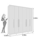 Ver imagem 3 de Guarda Roupa Casal com pés 6 Portas 4 Gavetas 239cm Veneza