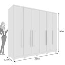 Ver imagem 4 de Guarda Roupa Casal com Pés 6 Portas 4 Gavetas 239cm Veneza