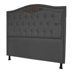 Cabeceira mais Calçadeira Casal King 195cm Para Cama Box Greta Suede Cinza - DS Estofados - 3