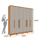 Ver imagem 3 de Guarda Roupa Casal com pés 6 Portas 4 Gavetas 239cm Veneza
