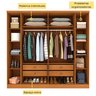 Guarda Roupa Casal com pés 6 Portas 4 Gavetas 239cm Veneza - 7