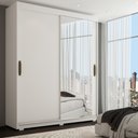 Ver imagem 1 de Guarda-roupa Solteiro La Paz 2 Portas 2 Gavetas com Espelho - Panorama Móveis