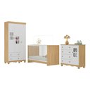 Ver imagem 1 de Quarto de Bebê Completo com Berço 3 em 1 para Colchão 130x60cm Luna Multimóveis Mp4528 Madeirado