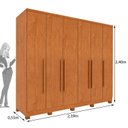 Ver imagem 4 de Guarda Roupa Casal com Pés 6 Portas 4 Gavetas 239cm Veneza