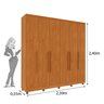 Guarda Roupa Casal com pés 6 Portas 4 Gavetas 239cm Veneza - 3