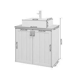 Gabinete Suspenso com Cuba 60cm Brisa Espresso Móveis - 7