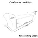 Ver imagem 5 de Recamier Baú Calçadeira Chaise Quarto King 198cm Madrid:suede Bege Escuro