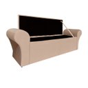 Ver imagem 3 de Recamier Baú Calçadeira Chaise Quarto King 198cm Madrid:suede Bege Escuro