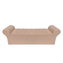 Ver imagem 1 de Recamier Baú Calçadeira Chaise Quarto King 198cm Madrid:suede Bege Escuro