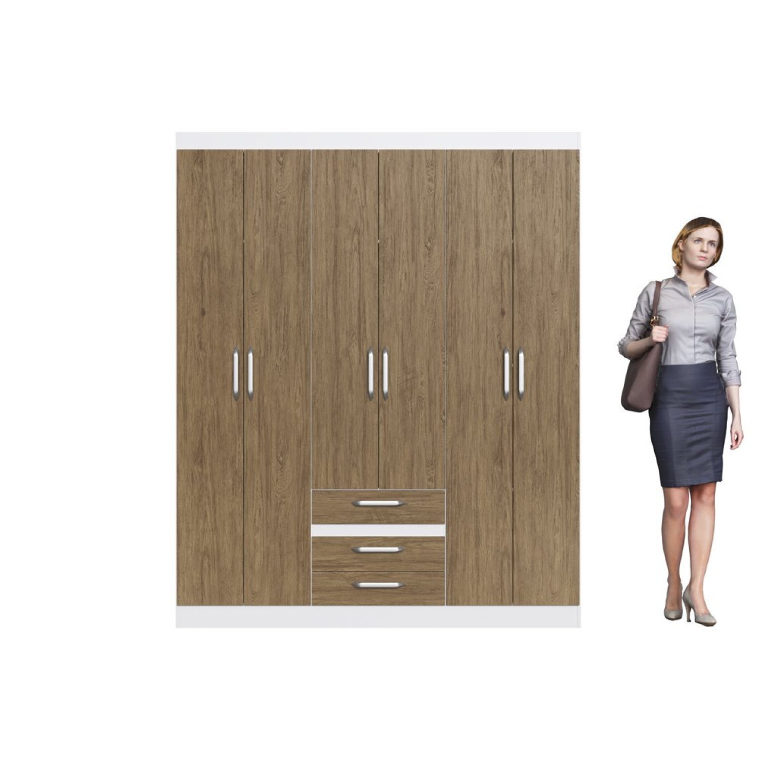Guarda Roupa Casal 6 Portas 3 Gavetas  - 5