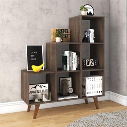 Estante em L com 6 Nichos - Rústico - 1