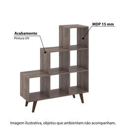 Estante em L com 6 Nichos - Rústico - 2