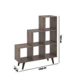 Estante em L com 6 Nichos - Rústico - 4