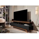Ver imagem 5 de Conjunto de Sala com Buffet Aparador Celta e Rack para TV 70" Vivare Wood 1.8 Giga Móveis:Preto/Frei