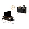 Conjunto de Sala com Buffet Aparador Celta e Rack para TV 70" Vivare Wood 1.8 Giga Móveis:Preto/Frei - 8