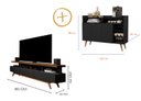 Ver mais imagens de Conjunto de Sala com Buffet Aparador Celta e Rack para TV 70" Vivare Wood 1.8 Giga Móveis:Preto/Frei