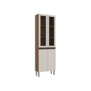 Ver imagem 3 de Paneleiro de Cozinha com 4 Portas e Porta de Vidro Bege/Ébano/Off White