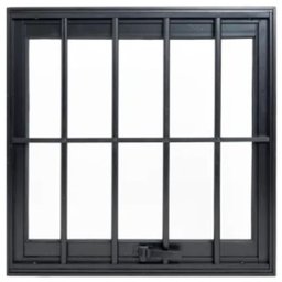 Janela de Aluminio Maxim-ar 1°seção Abertura 90° com Grade Linha Premium:0,80 X 0,80/preto - 1