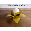 Ver imagem 1 de Castiçal de Ferro para Mesa de Jantar Artesanal Moderno Para Decoração - Amarelo