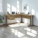 Ver imagem 3 de Mesa de Canto com Gaveteiro 170x150 Cm Versatil 1170a Kappesberg Itapua