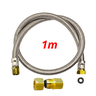 Mangueira Gás Encanado Flexível Malha de Aço e Adaptador:adaptador + Mangueira 1 M - 2