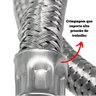 Mangueira Gás Encanado Flexível Malha de Aço e Adaptador:adaptador + Mangueira 1 M - 3