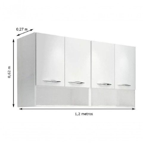 Nicho Módulado Aéreo Quarto 120cm Para Organizador Multiuso