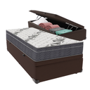 Ver imagem 1 de Cama Box Baú Solteiro Marrom e Colchão Airtech 100 D33 Ortobom