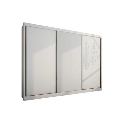 Guarda Roupa Casal 3 Portas de Correr e 6 Gavetas Sollo Plus Branco - Novo Horizonte